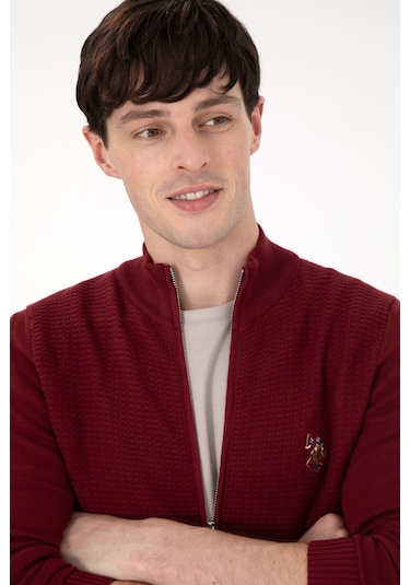 U.s. Polo Assn. Erkek Bordo Hırka Triko 50288871-vr014 Bordo