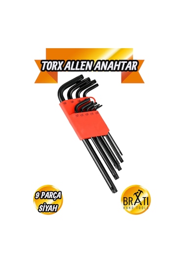Siyah Yıldız Torx Allen 9 Parça Alyan Seti Cr-v