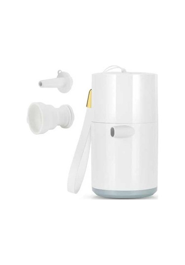 Pazly Beyaz Işıklı Mini Hava Pompası 1400mah Şarj Edilebilir, Kablosuz Şişirme Pompası Beyaz