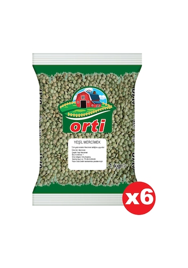 Orti Yeşil Mercimek 1 Kg. x 6 Adet