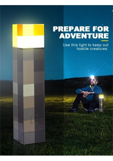 Minecraft Gece Lambası - Torch Gece Lambası Çok Renkli