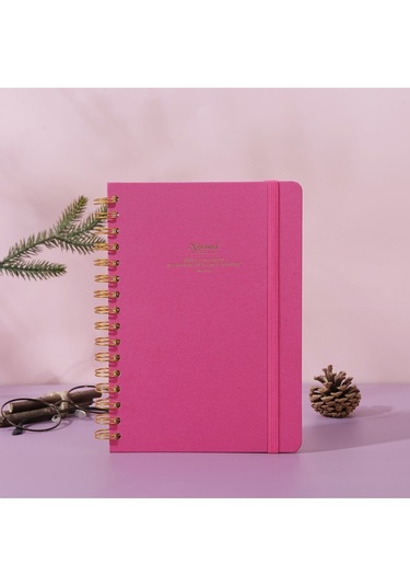 Vj Canvas Sert Kapak Spiralli Defter A5 100gr 160 Sayfa Noktalı Fuşya Fuşya