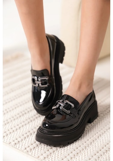 Trendella Rugan Siyah Kadın Loafer Tr17ms01b
