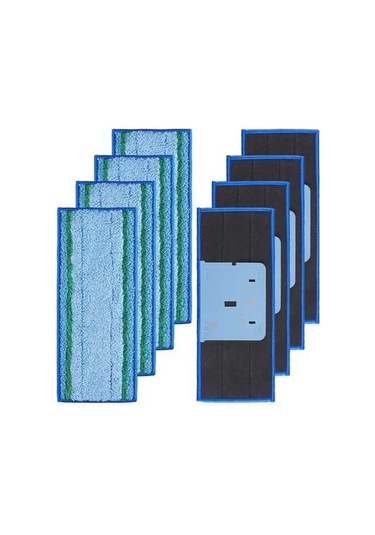 Tongxida İrobot Braava Jet M6 İçin 8'li Eliptik Mop Pad - Lacivert Kaba Yağ Temizleme, Yeşil Sert Lif Kuru Çöp, Mavi Pamuk Lif