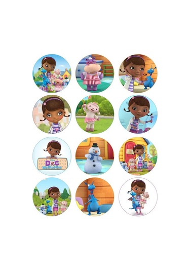 Dc Mcstuffins Yenilebilir Kağıda Resimli Pasta Dekoru Bas...
