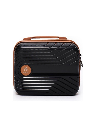 Elatae Exclusive Pro Polipropilen Kırılmaz 3'lü Valiz Seti Büyük - Kabin Boy Ve Makyaj Çantası Siyah - Camel 5239