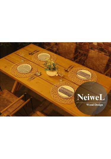 Neiwel Garden Sean Doğal Ahşap Bahçe Masa Ahşap