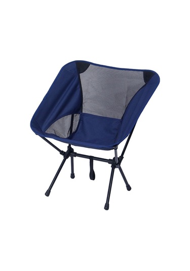 Küçük Açık Kamp Eğlence Plajı Portatif Katlanır Sandalye Lacivert Kırmızı