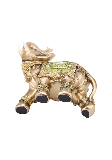 Kangvka Yeşil Orta Boy Reçine Fenerji Fillo Elefant Heykeli - Ev Ofis Dekorasyonu, Şans Ve Servet Simgesi, Hediye Özel