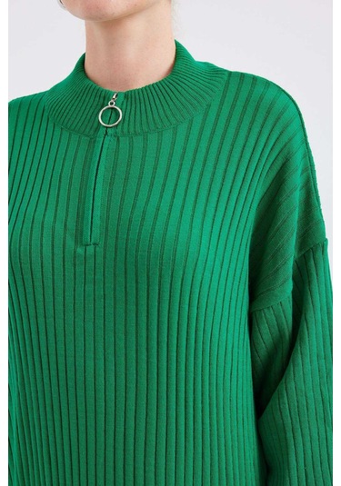 Gabria Fitilli Triko Elbise Yeşil