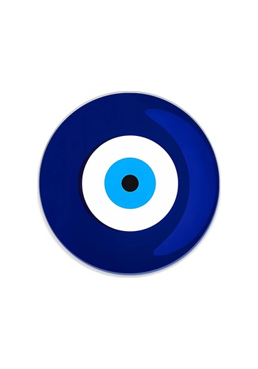 Liangmei 7 Cm Yemek Masası Bardak Altlığı Şeytan Gözü Araba Beyaz - Mavi