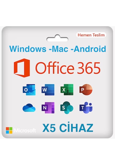 Microsoft Office 365 / 5 Cihaz 1 Yıl Abonelik Hesabı
