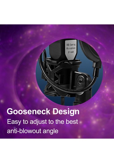 Lemestar Rgb Işıklandırmalı Usb Bilgisayar Mikrofonu - Oyun, Müzik Ve Video İçin Çok Renkli Mikrofon