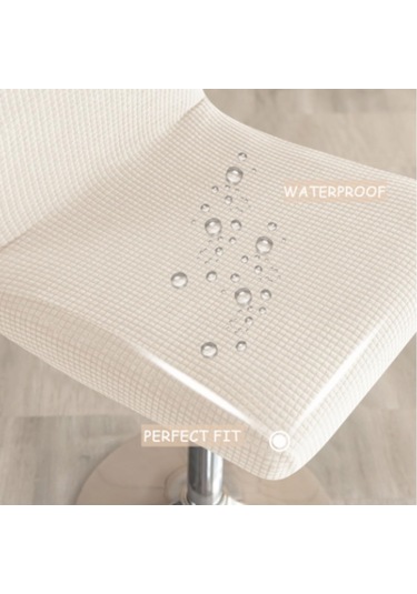 Yaozixa 4'lü Su Geçirmez Askılı Spreyli Bar Tabure Örtüsü - Genişletilebilir Koltuk Kılıfı Restoran, Mutfak İçin Bej