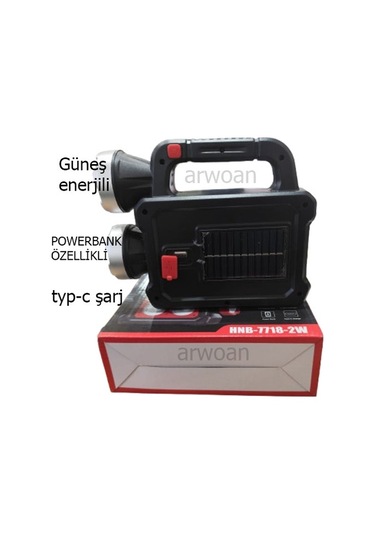 Arwoan Çok Fonksiyonlu Taşınabilir Lamba, El Feneri - Gri-siyah Gri-siyah Gri - Siyah