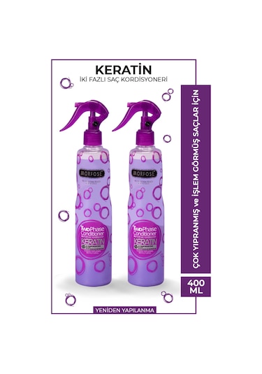 Morfose Keratin İçeren Çift Fazlı Sprey Fön Suyu 2 x 400 ML