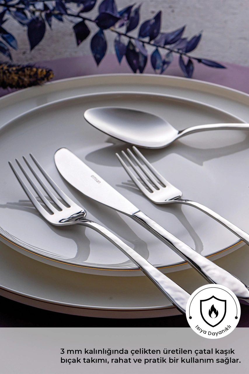 Akasya 24 Parça 6 Kişilik Kutulu Çatal Kaşık Bıçak Takımı