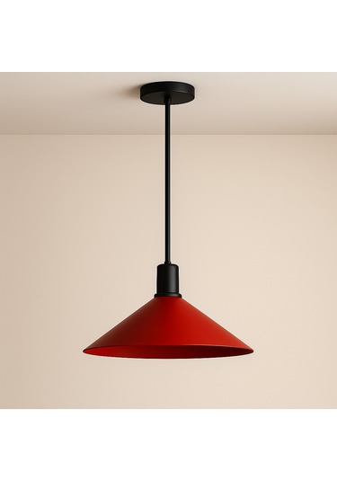 Noirrouge Pendant Sarkıt Lamba-avize - Modern Endüstriyel Mufak Hol Cafe Salon Avize Kırmızı