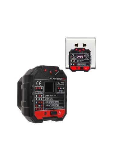 Moveevo Ht106e İngiliz Standardı Prizi Testeri - Faz Ve Polarite Kontrol Cihazı 48-250v, Akıllı Devre Güvenliği Tespiti