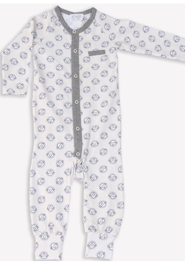 Ozmoz Kuzu Baskılı Organik Bebek Tulum - Sd715 Çok Renkli