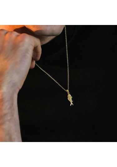 İpek Silver 925 Ayar Gümüş Balık Unısex Kolye Gümüş