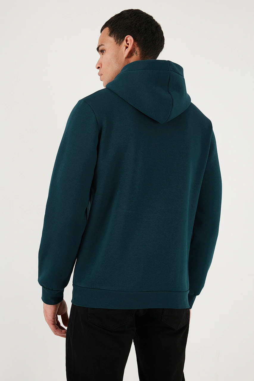 Buratti Regular Fit Kapüşonlu Kanguru Cepli Içi Tüylü Yumuşak Şardonlu Erkek Sweat 5905281 Petrol