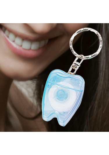 Dolıty Taşınabilir Diş İpi Anahtarlık Essentials Aracı Mavi