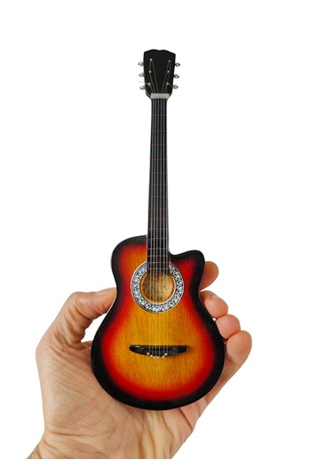 El Yapımı 1/4 Ölçek Minyatür Elektro Gitar Gibson J-45 Akustik Sb
