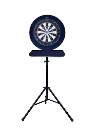 Raf Düzenekli Tripod Ayaklı Dart Arkalık Stand Seti Lacivert