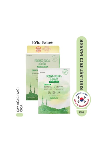 Muldream Fresh Cica Çay Ağacı Yağı Kağıt Yüz Maskesi 25 ML