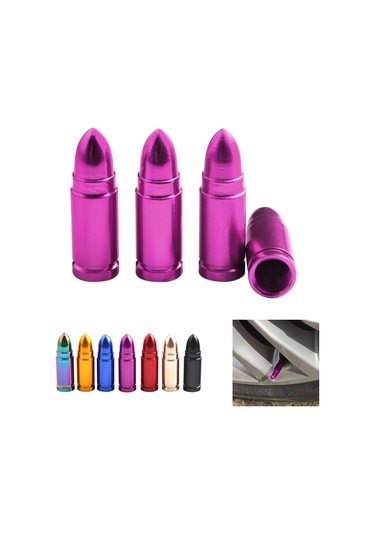 Neevoyu Alüminyum Purple Piyano Tipi Lastik Valve Kapağı - Araç, Motosiklet, Bisiklet Uyumlu - Dayanıklı Ve Kolay Kurulum