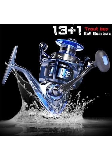 Dönen Balıkçılık Makaraları Tatlı Su Tuzlu Su Makaraları 13+1 Bilyalı Rulmanlar Ve Ücretsiz Yedek Grafit Makara 2000