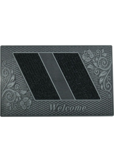 Welcome Yazılı Toz Tutma Özellikli Kauçuk Kapı Önü Paspası (507925901)