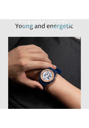 Xindoker Skmeı 1758 Spor Akıllı Saat - 100m Su Geçirmez, Kronometre, Alarm, Gösterge Işığı, Gün/ Tarih, Unisex, Lacivert Çok Renkli