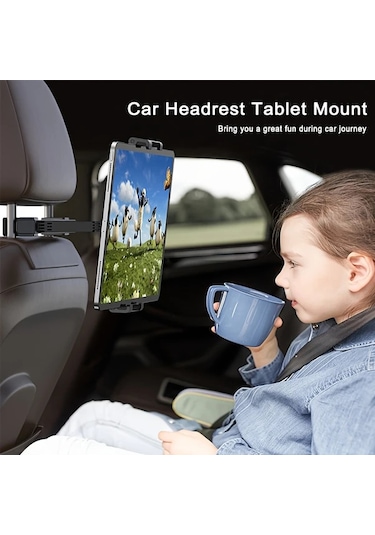 Hightower 360 Derece Dönebilen Sırt Yastığı Tablet Tutucu - Ayarlanabilir Araç Telefon Tutucu