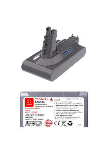 V10 Sv13 Fluffy 2500mah Uyumlu Pil Paketi / Bataryası Dysv10-sv13-04