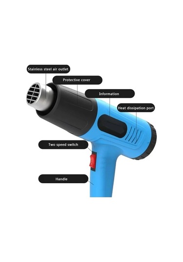 Createtech 2000w Isı Tabancası - 2 Sıcaklık Seçenek