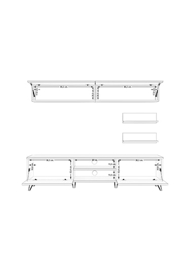 Decoraktiv Eko 5 Slm Dvd Retro Tv Ünitesi Tv Sehpası Ceviz - Beyaz