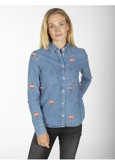 Zoe Karssen Jean Gömlek  ZOKN5132 Mavi