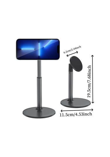 Motion003 Manyetik Akıllı Telefon Standı Siyah 18 29cm 25 4cm 360 Derece Döner Alüminyum Siyah
