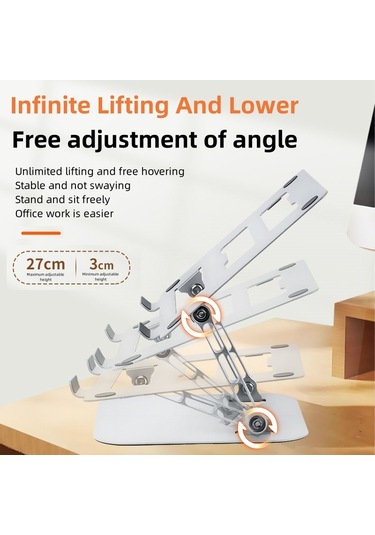 D032 Metal Katlanabilir Dizüstü Tablet Braketi Ayarlanabilir Dizüstü Isı Dağılımı Standı - Gri