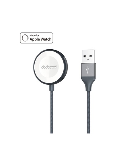 Springsun İos Watch Uyumlu Seri 1/2/3 İçin Mfi Onaylı Manyetik Şarj Kablosu - 1 Metre Nilon Örgü, Çinko Alaşımlı Kasa, Çizik Koruyucu, Gri