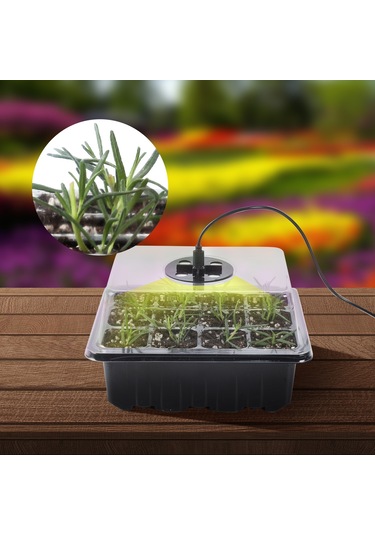 Sones 5 Set Bitki Tohumu Başlangıç Tepsisi Seti, Büyüme Işığıyla Fide Tepsisi Başlatıcısı Yeşil