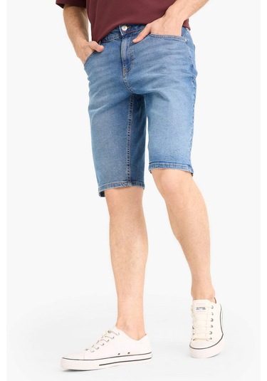 DeFacto Regular Fit Jean Bermuda Şort E5983AX25SMNM28