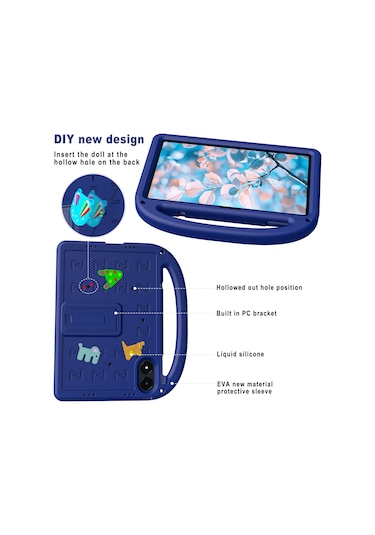 Xiaomi Poco Pad/redmi Pad Pro Kickstand Eva + Pc Kılıfı Omuz Askılı Tablet Kılıfı - Lacivert Tablet Kılıfı