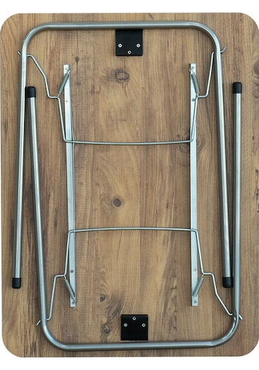 Bofigo 60X80 Çam Desenli Katlanır Masa Kamp Masası Bahçe Masası Kahverengi