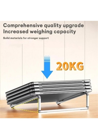 Dizüstü Bilgisayar Stand Dizüstü Bilgisayar Masası Katılabilir Alüminyum Dizüstü Tutucu Depolama/seyahat Dizüstü Tutucu Gümüş