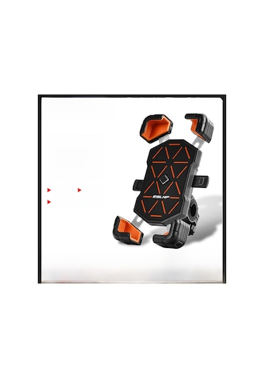 Mufunye Eslnf Siyah Ayna Tipi Bisiklet Telefon Tutucu, Dört Pençe Sabitleme, Sarsıntı Dayanıklı, Dağ Bisikleti Ve Elektrikli Bisiklet İçin Navigasyon Ve Yemek Teslimi