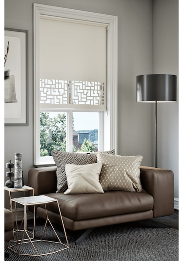 Lazer Kesim Mat Stor Perde, Lazer Kesimli Klasik Serisi, C-3001 Beyaz Renk