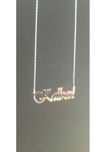 Vog Kişiye Özel Tasarım Kalben Yazılı Isim Kolye 925 Ayar Gümüş Beyaz Renk Sarı,roze Renk Seçenek